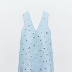 Zara knit rhinestone mini dress